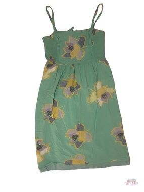 Corey Lynn Calter Teal Floral Smocked Midi Dress XL Boho Anthropologie Style